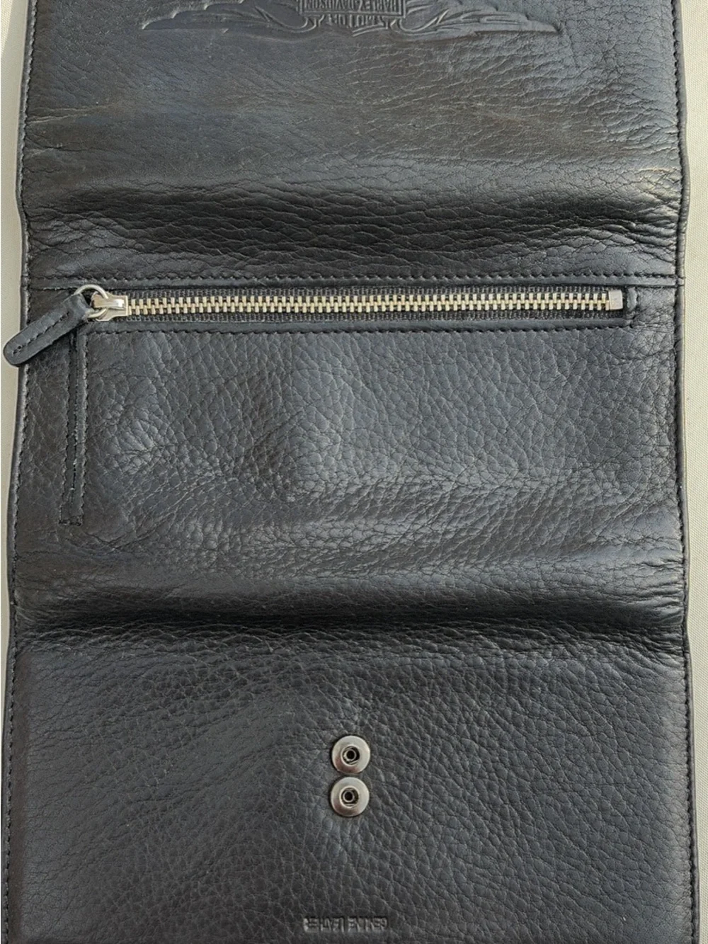 Harley-Davidson Black Embossed Leather Card & Key Holder